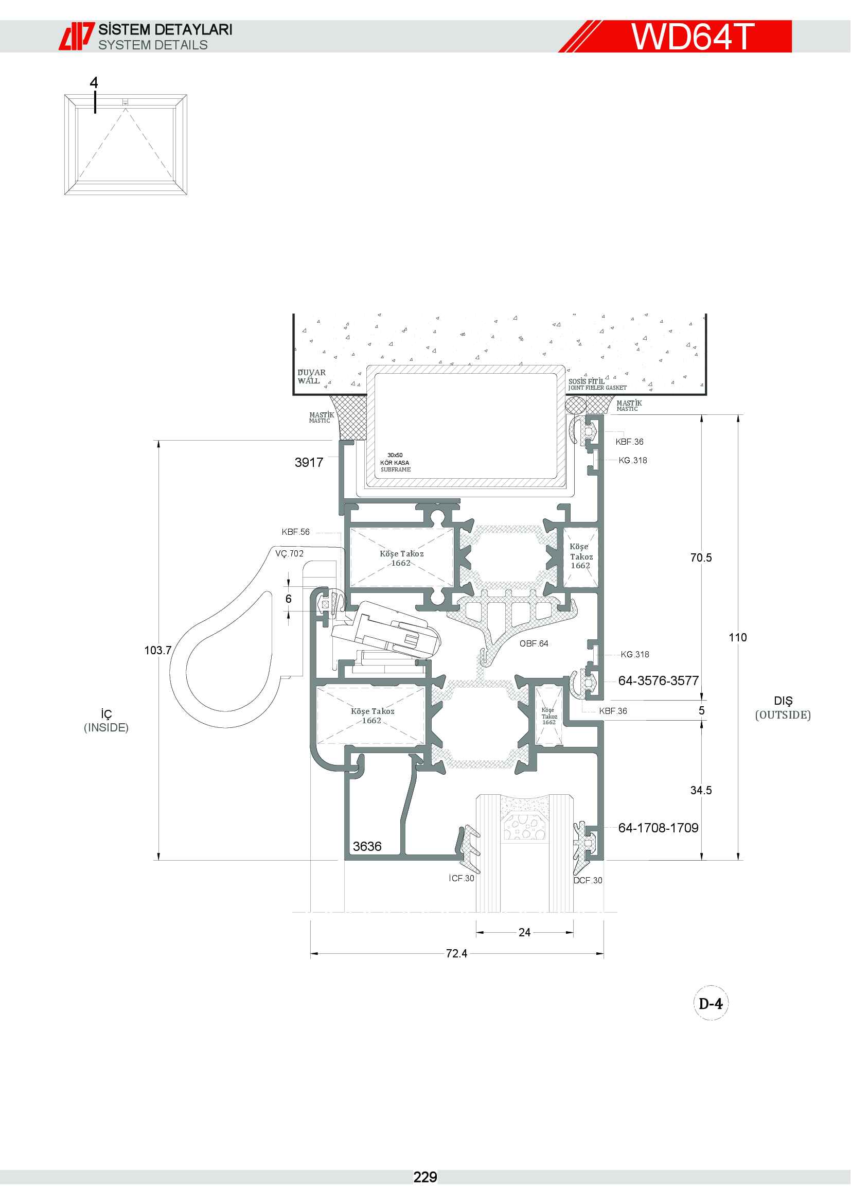S 64 Yalıtımlı Alüminyum 70